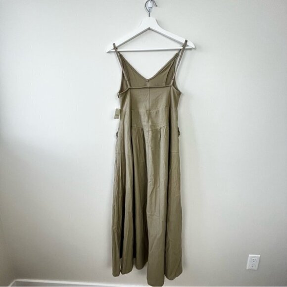 Free People Soledad Midi Dress in Khaki size S - Picture 7 of 11